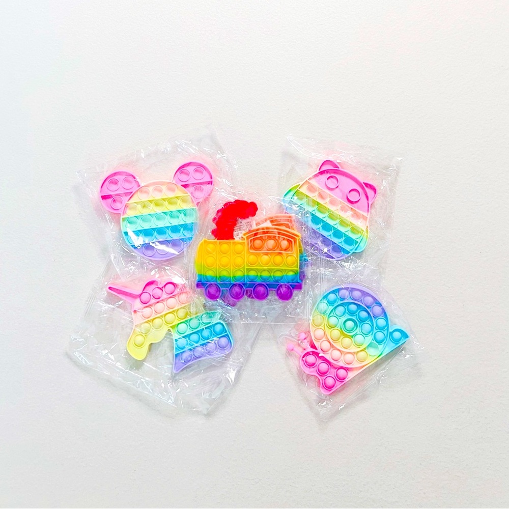 Push Bubble Fidget Toys Silicone Sensory Popper Stress Relief Party Favors 6pc